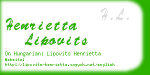 henrietta lipovits business card